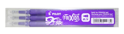Sada 3 ks náplní Pilot FriXion Ball, tenký hrot - fialová