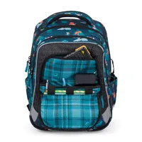 Školní batohový set 5-dílný Bagmaster Lumi 24 E Kostičkový svět + gumovací pero Pilot Frixion (8)
