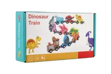 Dřevěný vláček s vagóny na magnety, 10 ks - dinosaurus (1)