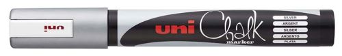 Křídový popisovač UNI Chalk Marker PWE-5M, 1,8-2,5 mm - stříbrný