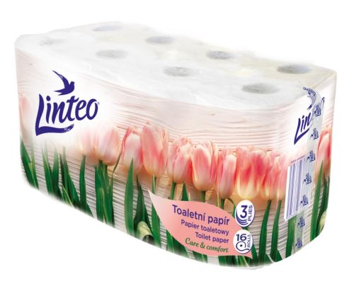 Toaletní papír Linteo Jaro, 16 rolí, bílý, 3-vrstvý