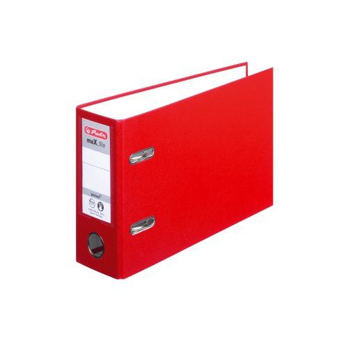 Pořadač PP A5/7,5cm, pákový, dlouhý, Herlitz maX.file protect - červený