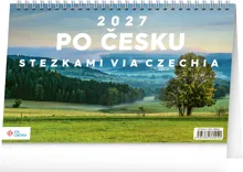 Stolní kalendář 2027 Notique Po Česku stezkami Via Czechia, 23x15 cm