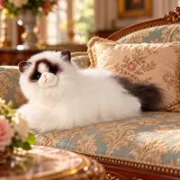 Plyšová kočka ragdoll ležící 35 cm, ECO-FRIENDLY (4)