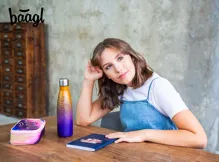 Termoláhev BAAGL 500 ml kovové víčko Gradient žluto-fialová (4)