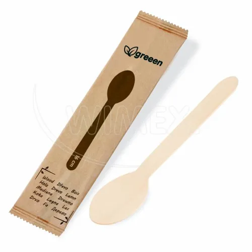 Lžíce dřevěná 16cm, jednotlivě balená, 100 ks