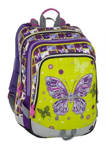 Bagmaster školní batoh ALFA 8 A Green/Violet/Pink, 3 roky záruka