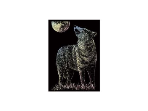 Seškrabovací obrázek - mini - Hologramický - Osamělý vlk