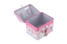 Pokladnička domeček jednorožec plechová se zámkem 11x9cm růžová v sáčku (3)