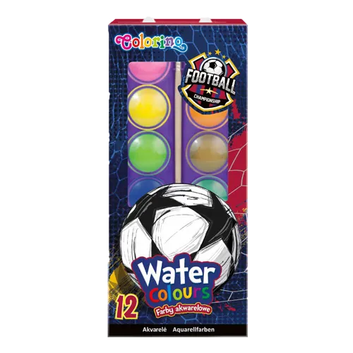 Vodové barvy Colorino - Football, se štětcem, 12 barev