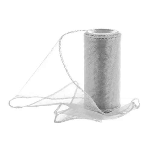 Organza 12cm/10y stříbrná 019