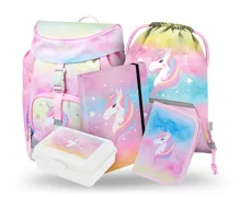 Školní batohový set 5-dílný Baagl Airy Rainbow Unicorn