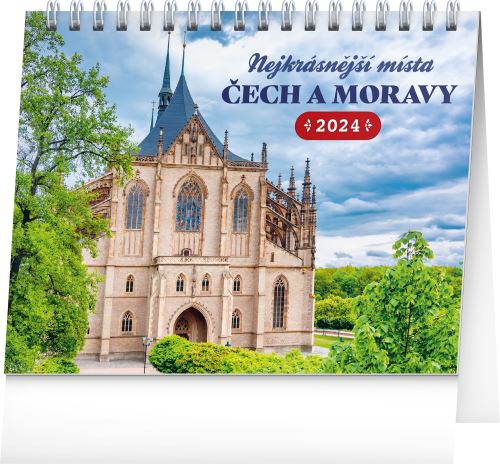 Stolní kalendář Presco Group 2024 - Nejkrásnější místa Čech a Moravy, 16,5 × 13 cm