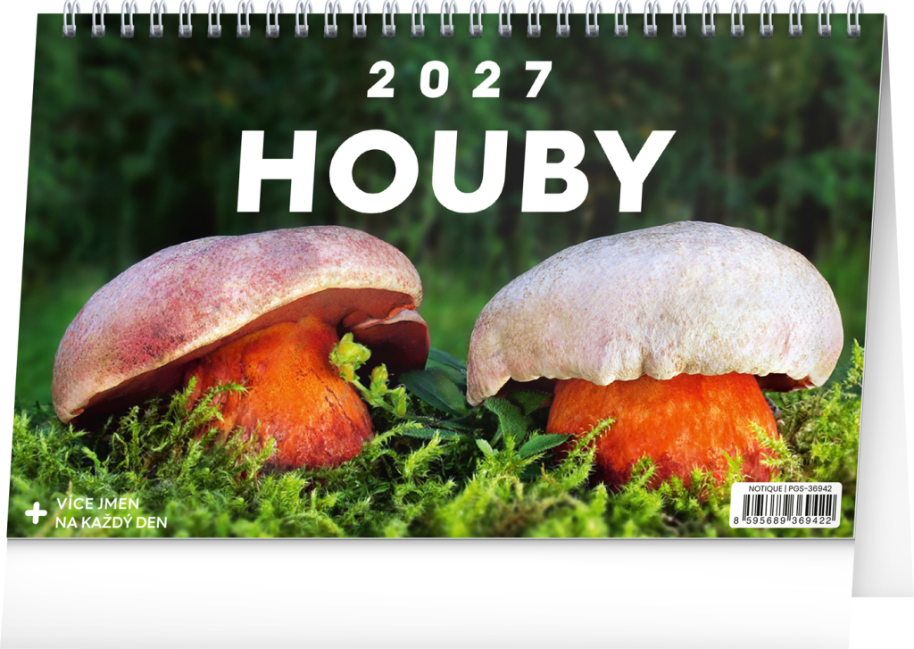 Levně Stolní kalendář 2027 Notique Houby, 23,1 x 14,5 cm