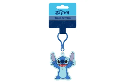 Přívěsek na klíče/Klíčenka Lilo a Stitch plast 11cm na baterie se světlem na kartě