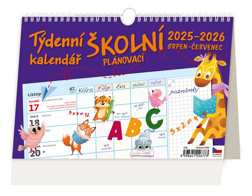 Levně Stolní kalendář 2026 Helma - Týdenní školní plánovací