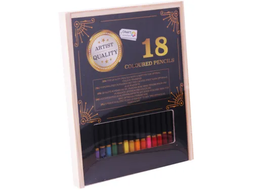 Barevné pastelky 18ks v dřevěném boxu