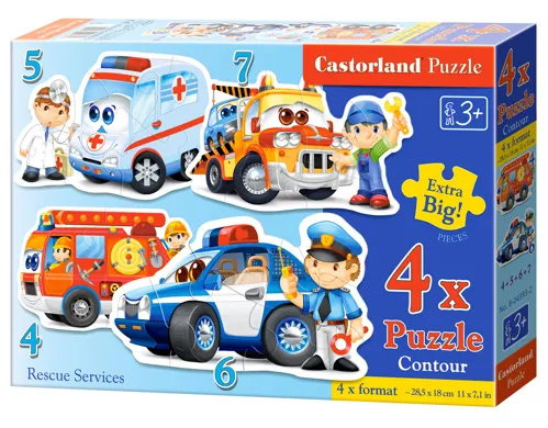 Puzzle Castorland 4v1 (4,5,6,7 dílků) - Integrovaný záchranný systém