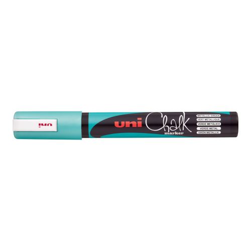 Křídový popisovač UNI Chalk Marker PWE-5M, 1,8-2,5 mm - metalicky zelený