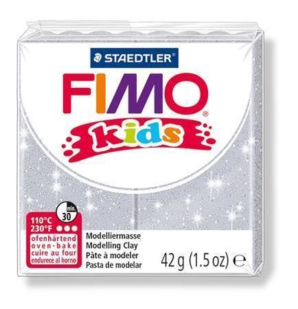 FIMO® kids 8030 modelovací hmota 42g - stříbrná se třpytkami (812)