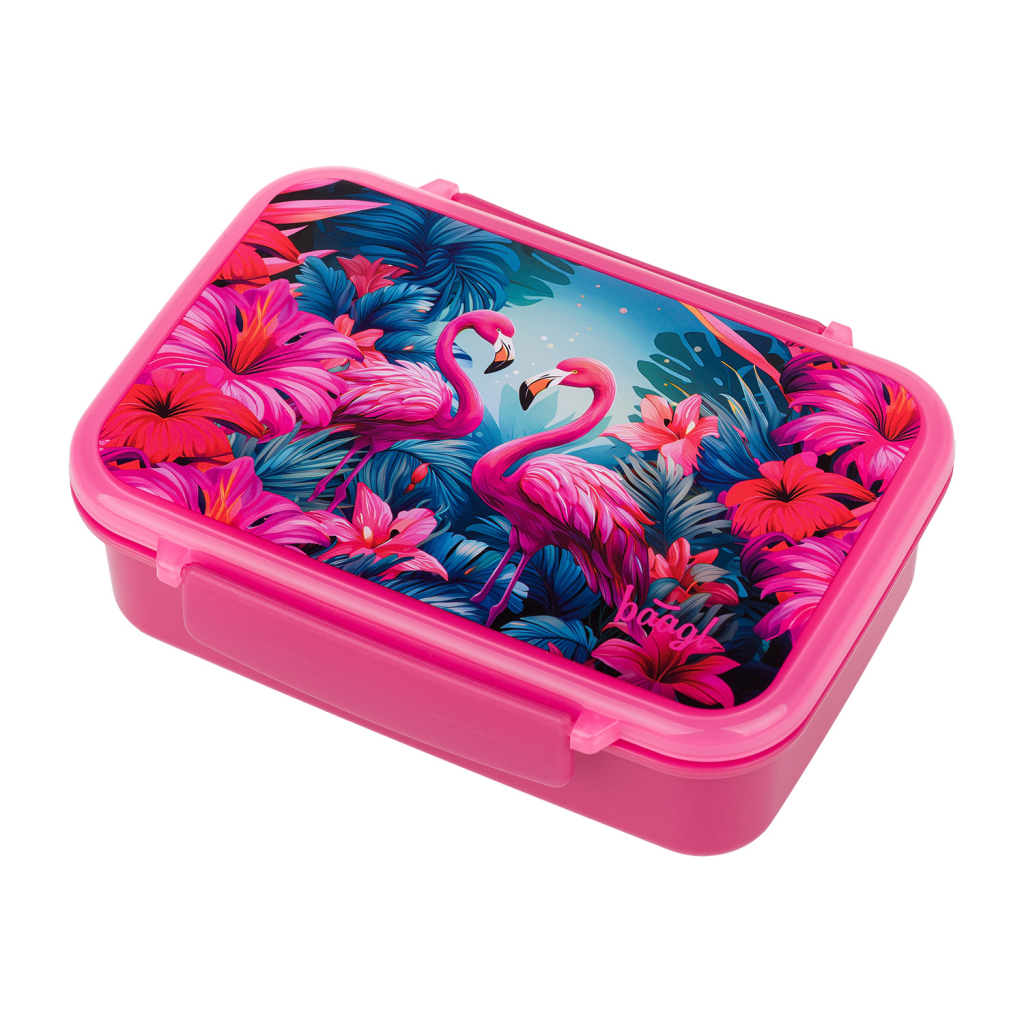 Levně Box na svačinu Baagl s přihrádkami Flamingo