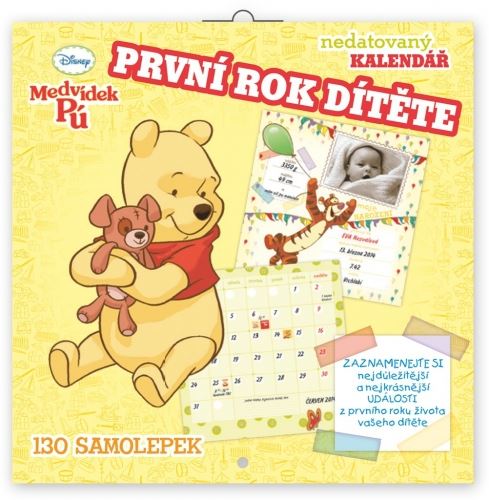 Presco Group Poznámkový kalendář Medvídek Pú - První rok dítěte, nedatovaný, 30 x 30 cm