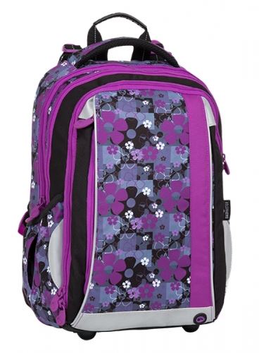 Bagmaster školní batoh MERCURY 8 A Black/Pink/Violet + 3 roky záruka
