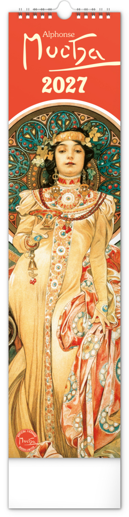 Levně Nástěnný kalendář 2027 vázankový Notique Alfons Mucha 2027, 12 x 48 cm