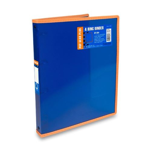 Pořadač 4-kroužkový FolderMate Pop Gear Plus A4, modrý