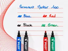 Popisovač kulatý Pilot Permanent Marker 100 - modrý (2)