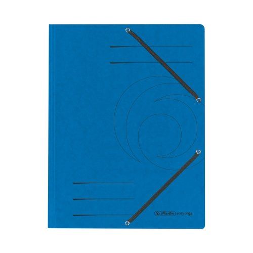 Desky s gumou Herlitz A4 prešpánové, 3 chlopně - modré