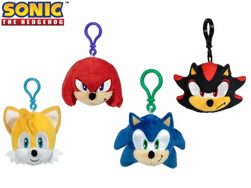 Plyšový přívěsek na klíče Sonic 12 cm - mix motivů