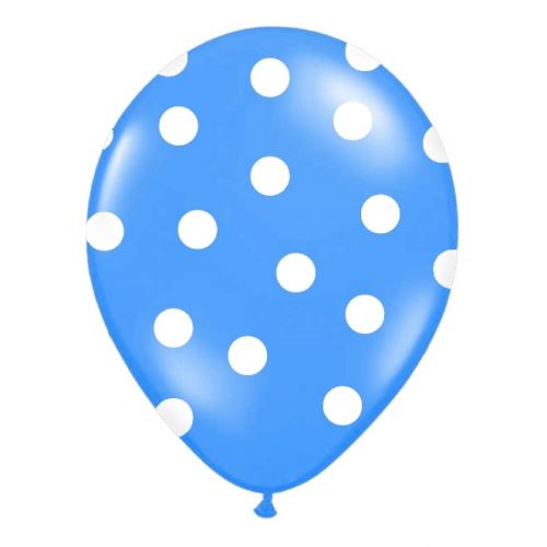 Balónek nafukovací 30 cm s potiskem - modrý
