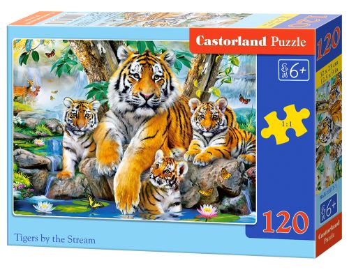 Puzzle Castorland 120 dílků - Tygři u řeky