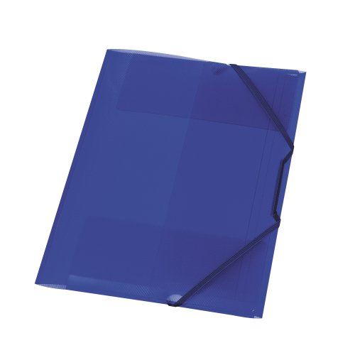 Desky PP A4 3 chlopně s gumou - modré transparentní