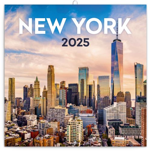 Nástěnný poznámkový kalendář Presco Group 2025 - New York, 30 x 30 cm - BEZ ČEŠTINY