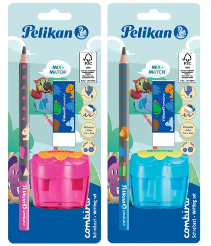 Sada 3ks Pelikan Combino - tužka B, ořezávátko, guma