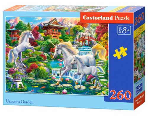 Puzzle Castorland 260 dílků - Zahrada s jednorožci
