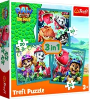 Puzzle 3v1 Tlapková patrola/Paw Patrol Dino Movie: Dinosauří ostrov 20x19,5cm v krabici (1)