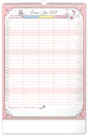 Nástěnný kalendář 2027 Notique Rodinný plánovací Hello Kitty XL, 33 x 46 cm (6)