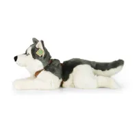 Plyšový pes husky s obojkem ležící 60 cm ECO-FRIENDLY (2)