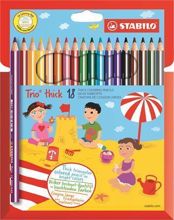 Levně Pastelky trojhranné silné STABILO Trio thick - 18 barev