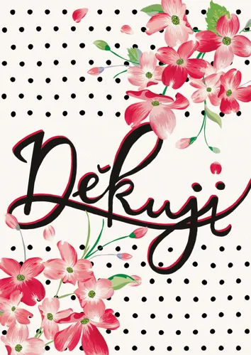 Přáníčko BeBechy - bílé - Děkuji 2