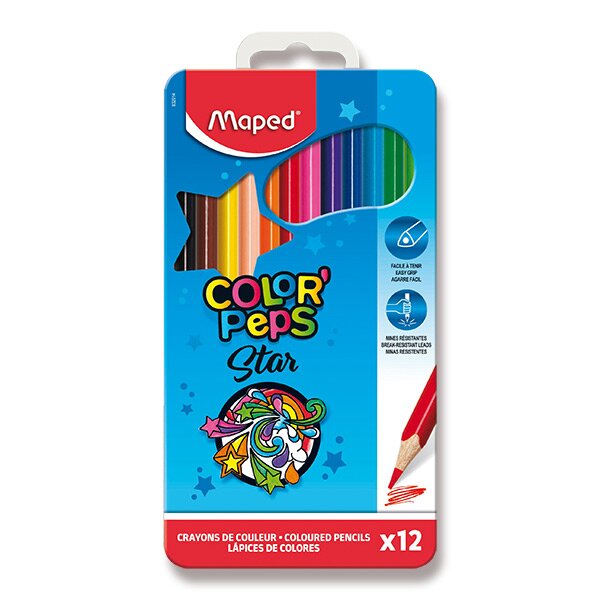 Levně Pastelky Maped Color´Peps Metal Box - 12 barev