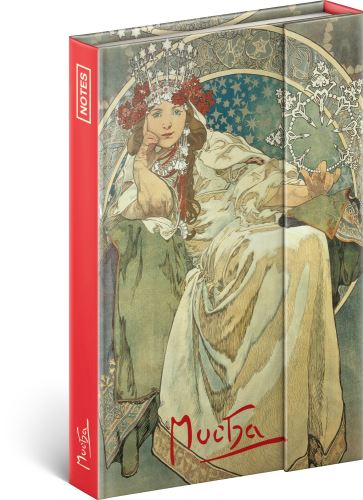Notes Alfons Mucha – Princezna, linkovaný, 10,5 x 15,8 cm
