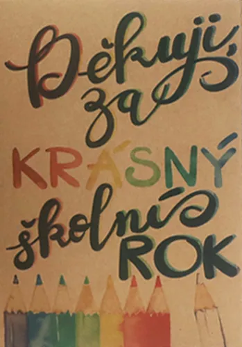 Přáníčko BeBechy - recyklovaný papír - Školní rok