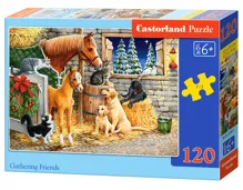 Puzzle Castorland 120 dílků - Setkání přátel ve stáji Puzzle Castorland 120 dílků - Setkání přátel ve stáji