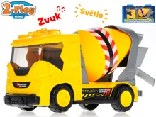 Auto 2-Play Traffic míchačka 22 cm se světlem a zvukem na baterie v kufříku