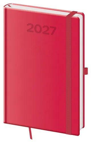 Týdenní diář 2027 Helma A5 Print Pop malinový