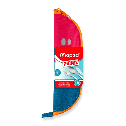 Příbor v pouzdře Maped Concept Kids, 3 ks - červený